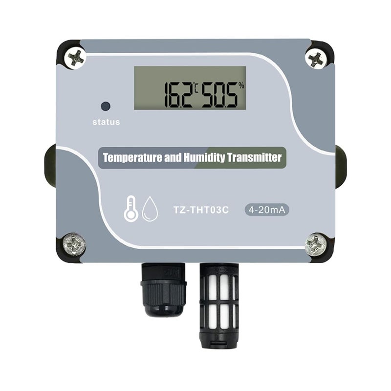 T-ZONE 4-20mA Temperature Humidity Transmitter,Digital Analog Temperature Transmitter Industrial Temp Humidity Sensor Collector Wall Mounted, Temp Probe Monitor for Greenhouse Environment Test Grow - Image 1